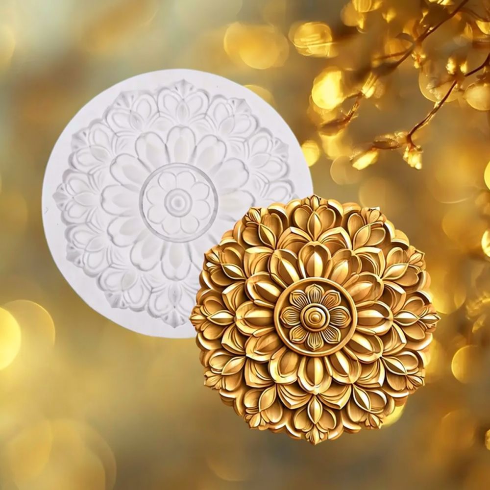 Round Floral Silicone Mold For - Silicone Epoxy Resin Molds Set review and price