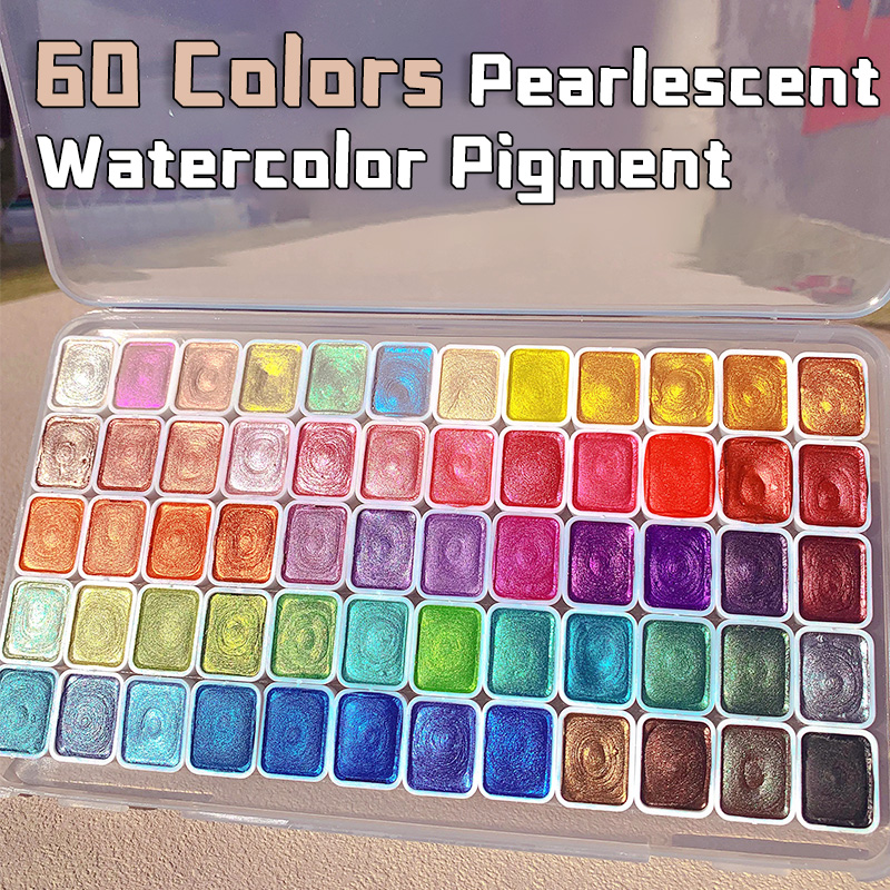 20/24/60/72 Colors Pearl Water - Watercolor Paint Set Solid Pigment review and price