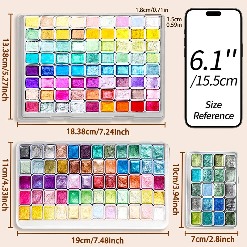 20/24/60/72 Colors Pearl Water - Watercolor Paint Set Solid Pigment review and price