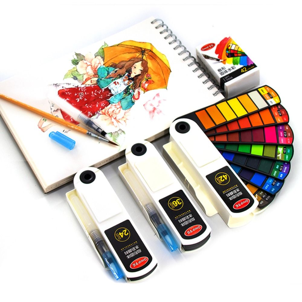 Folding Watercolor Paint Set 1 - Watercolor Paint Set Solid Pigment review and price