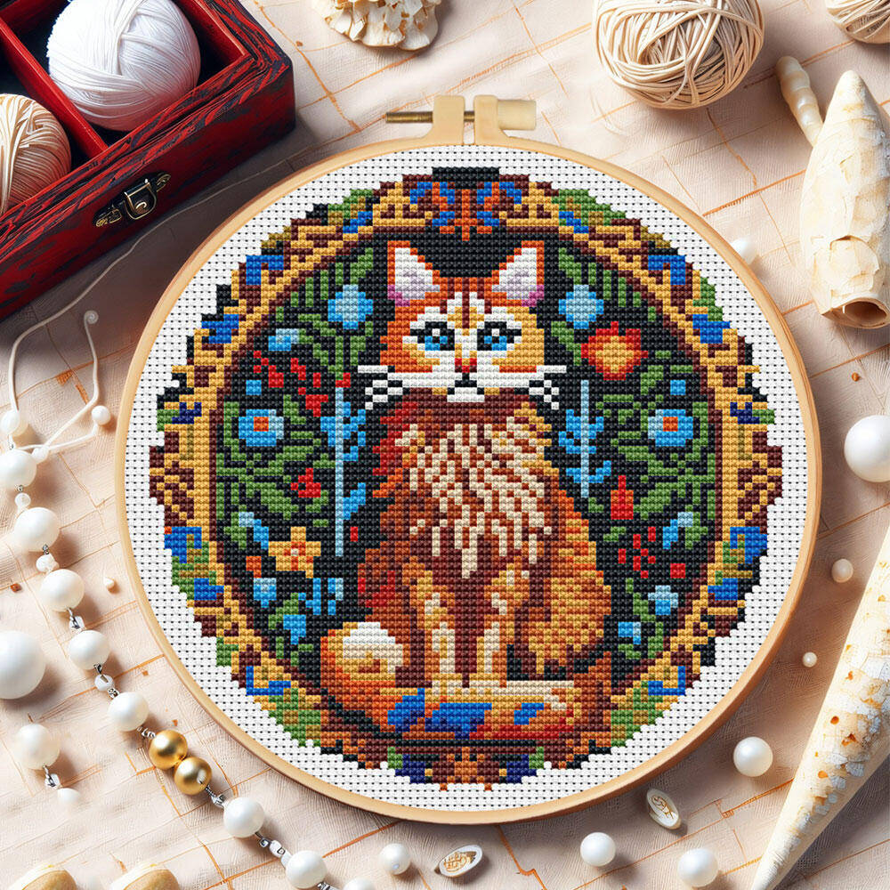 DIY Cross Stitch Cat Animal 11 - Cotton Embroidery Thread Skeins review and price
