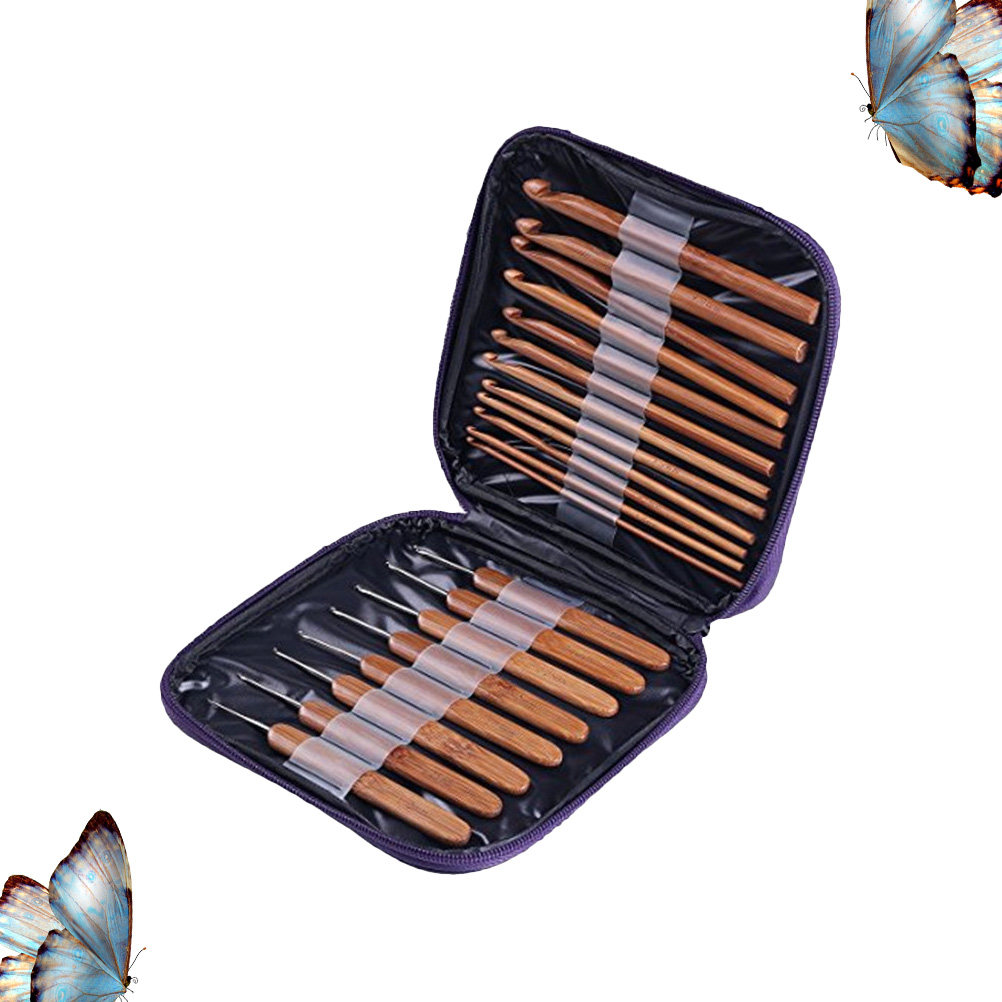 1Set Bamboo Wood Crochet Hook  - Wooden Crochet Hooks Ergonomic Handle review and price