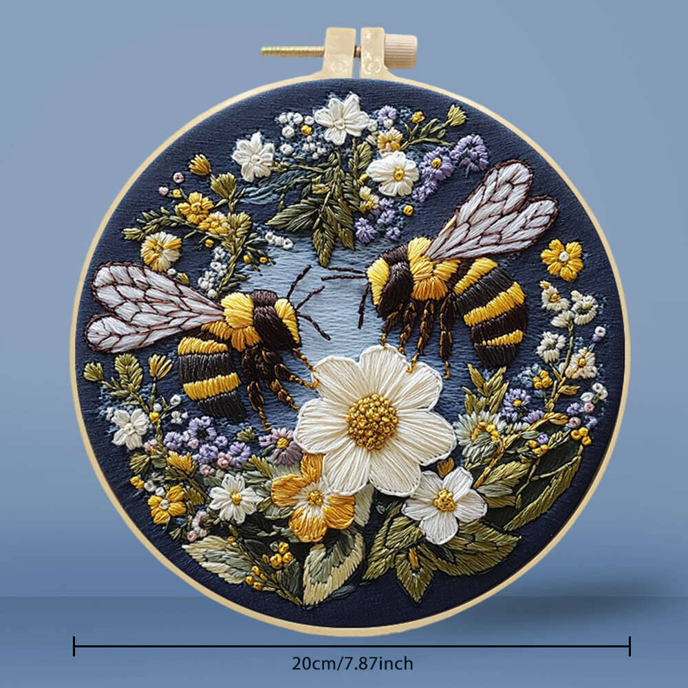 1Pc Bees Flower Embroidery Kit - Cotton Embroidery Thread Skeins review and price