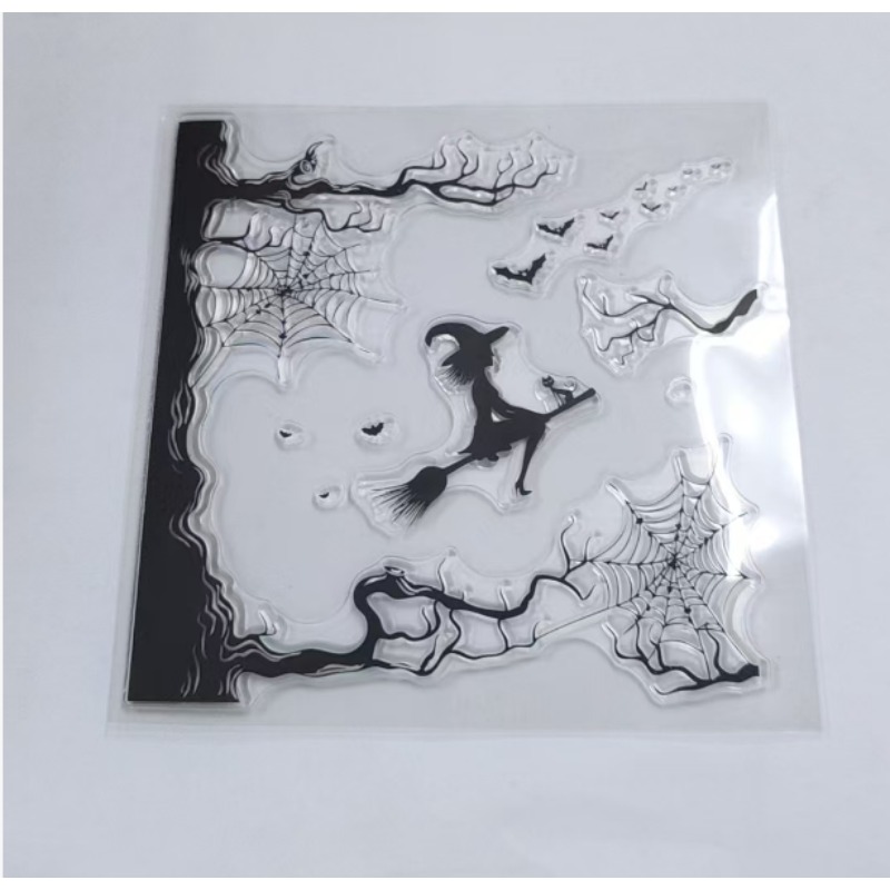 Retro Halloween Trees Wreaths  - Clear Silicone Stamps For Card Making review and price