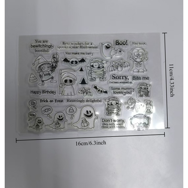 Retro Halloween Trees Wreaths  - Clear Silicone Stamps For Card Making review and price