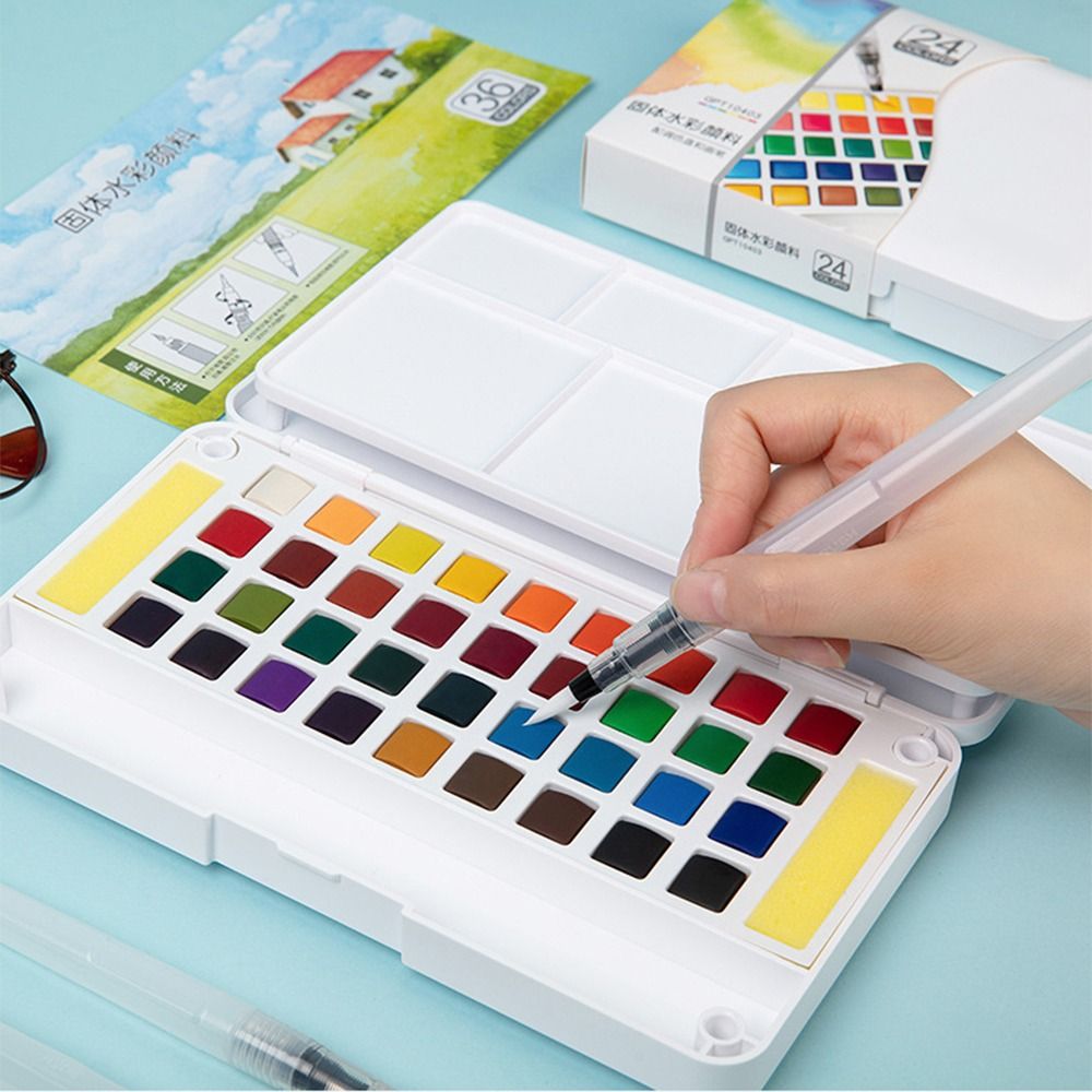 12/18/24/36 Colors Solid Water - Watercolor Paint Set Solid Pigment review and price
